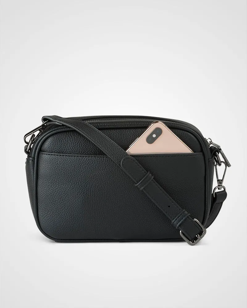 Monica Camera Crossbody Bag - Black/Gunmetal