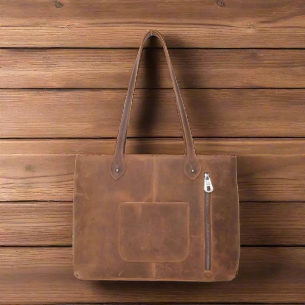 Montana West Genuine Leather Concealed Carry Wide Tote