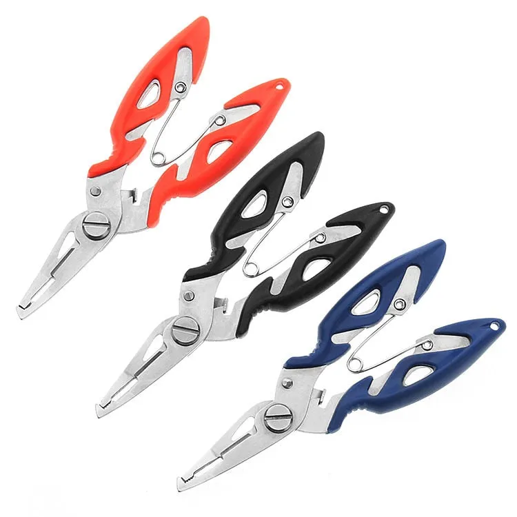 Multifunctional Fishing Pliers Scissors Narrow Serrated Nose Spring-Assist Jaw Fishing Tongs Braid Line Lure Cutter Hook Remover