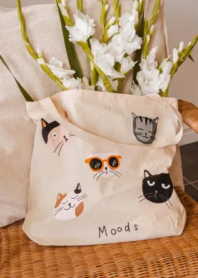 Natural tote bag - Kitten Moods