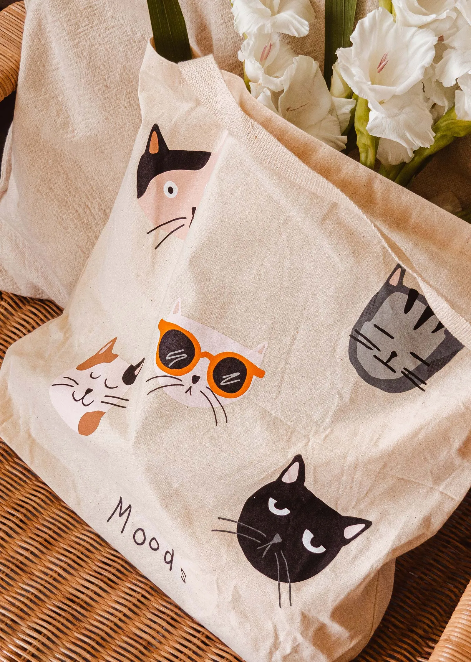 Natural tote bag - Kitten Moods