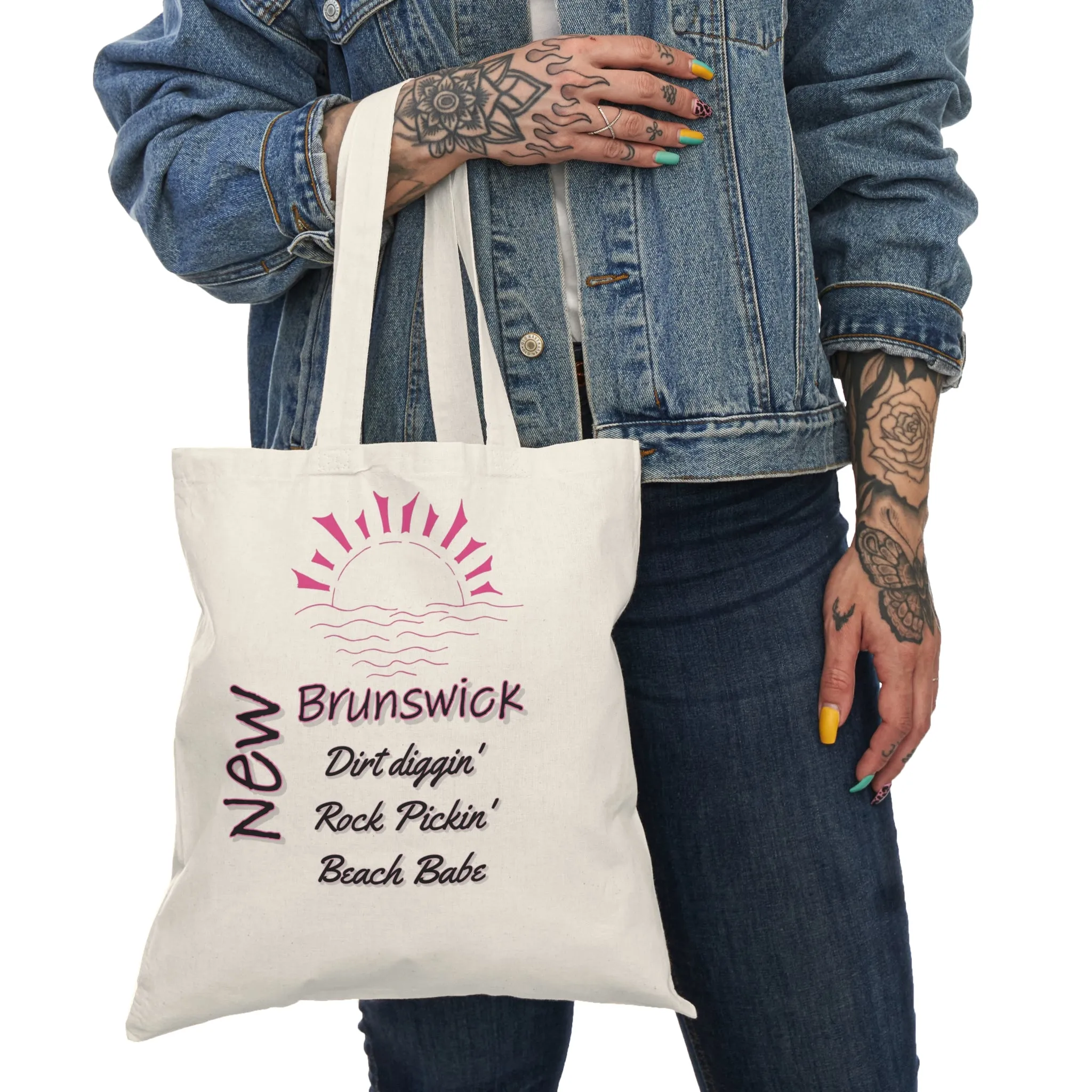 New Brunswick Dirt Diggin' Beach Babe Natural Tote Bag