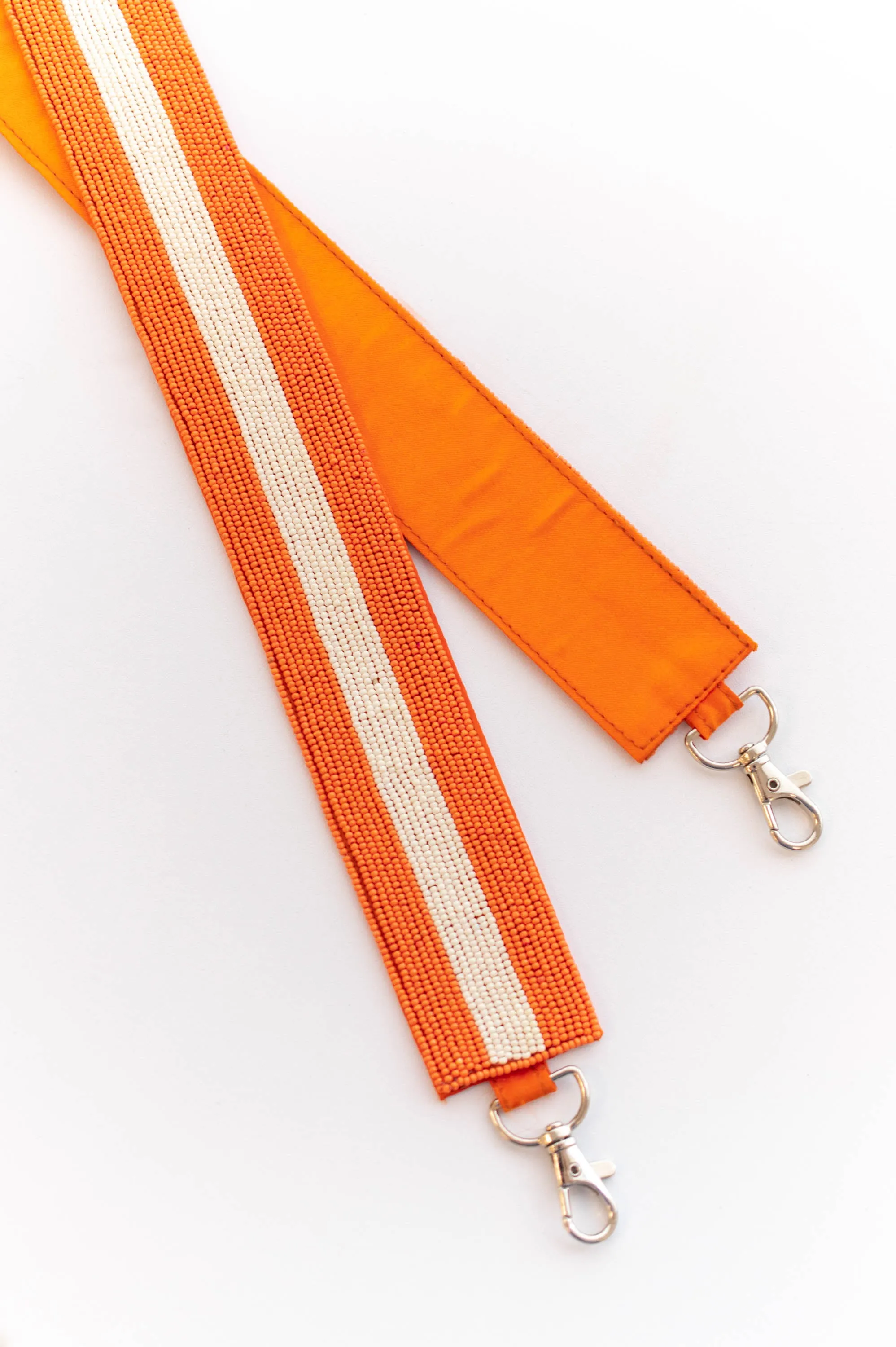 One Team One Dream Beaded Purse Strap, Orange White