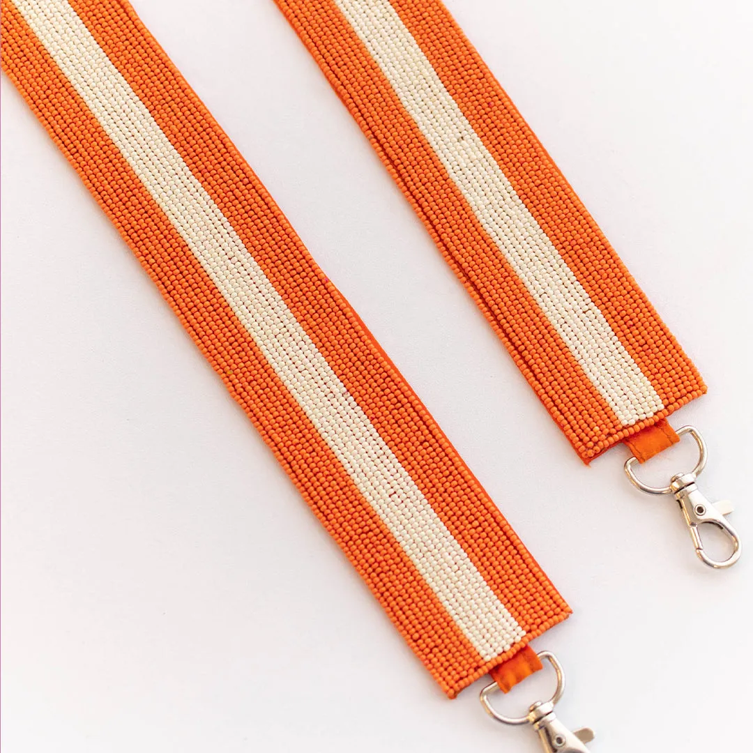 One Team One Dream Beaded Purse Strap, Orange White