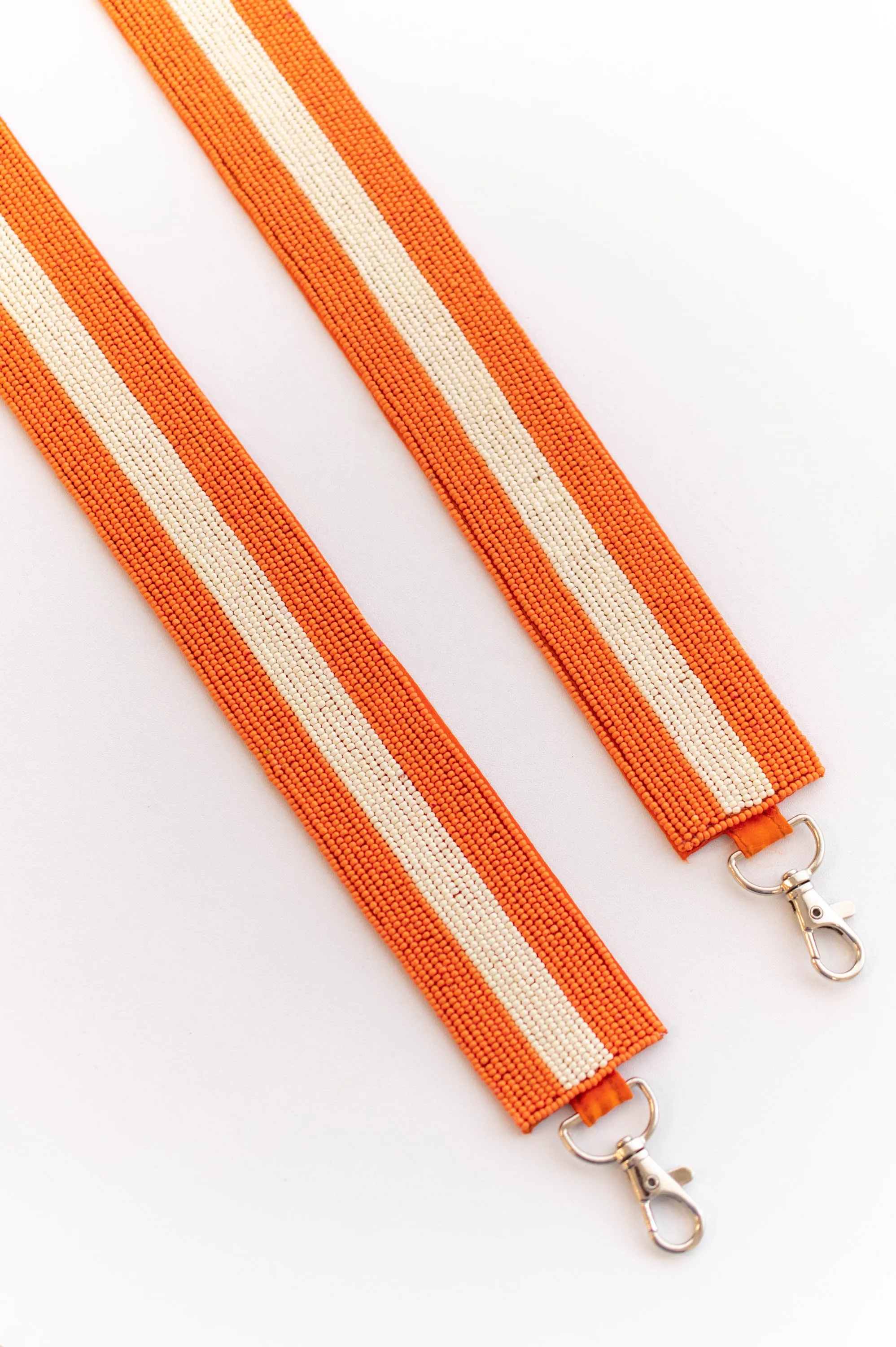 One Team One Dream Beaded Purse Strap, Orange White