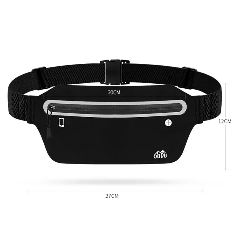 OUDU Outdoor Sports Slim Invisible Waterproof Cell Phone Waist Bag(Black)