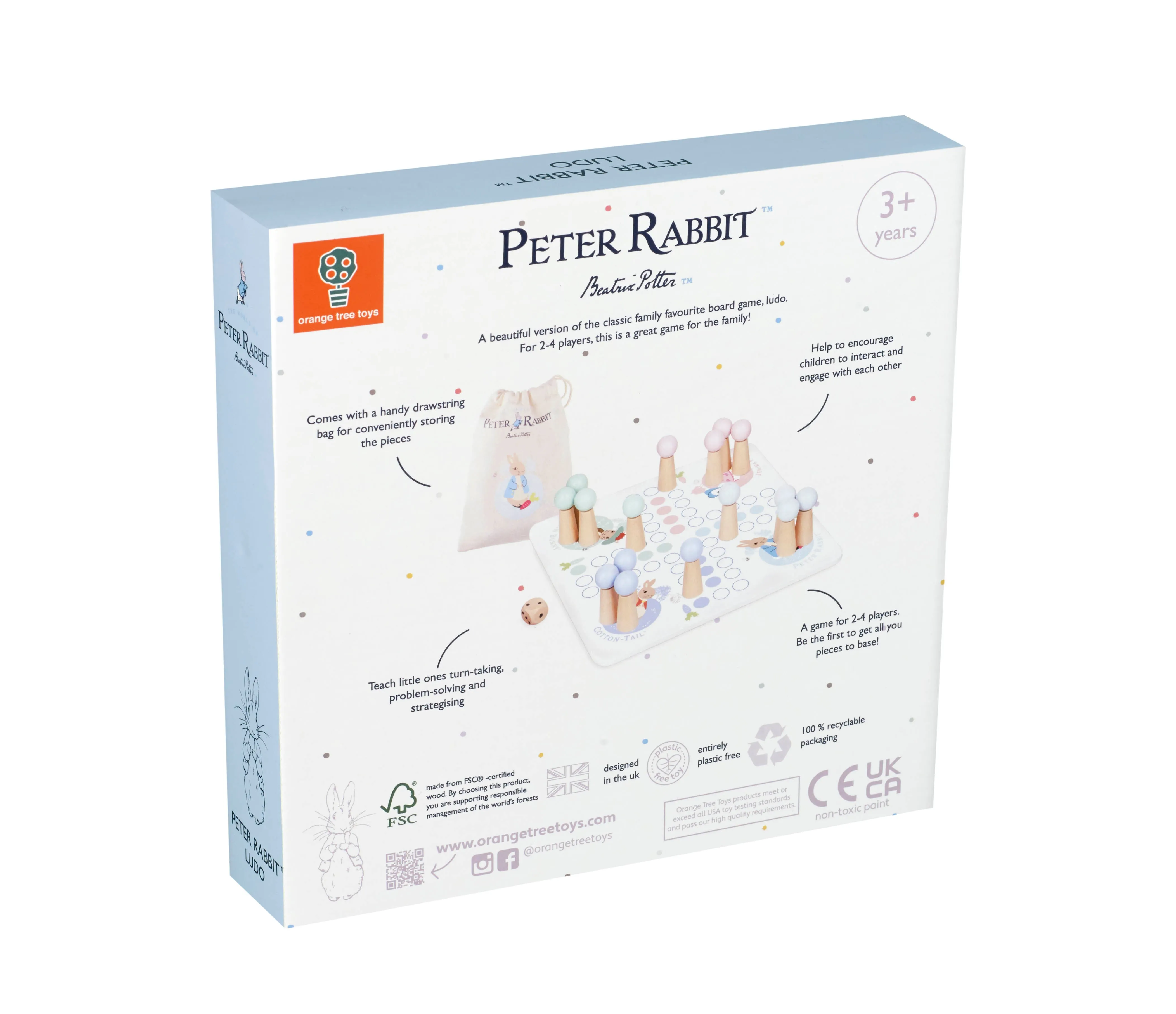 Peter Rabbit™ Ludo wooden game for 3 years old