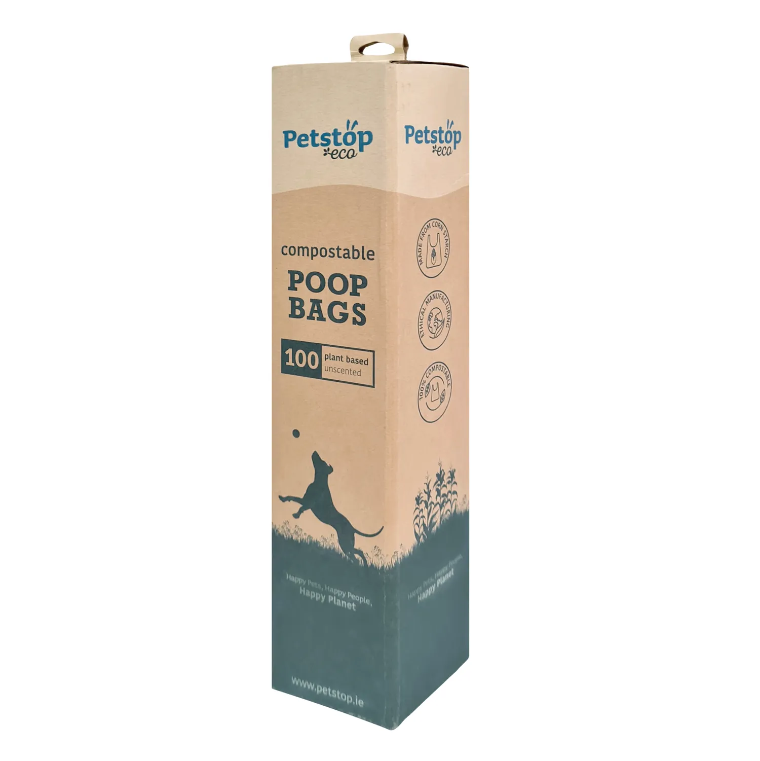 Petstop Eco - Compostable Poop Bags - 'Grab & Go' Single Roll