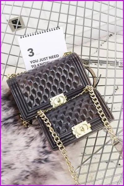 Plaid Jelly Gradient Transparent Cross Body Bag F055