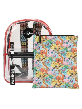 Pokémon Clear Vinyl Backpack & All Over Print Utility Case