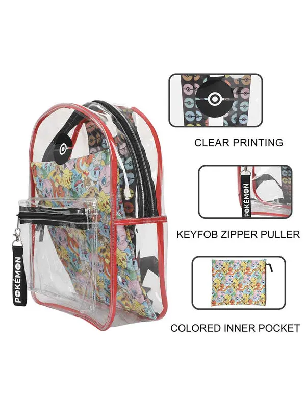 Pokémon Clear Vinyl Backpack & All Over Print Utility Case