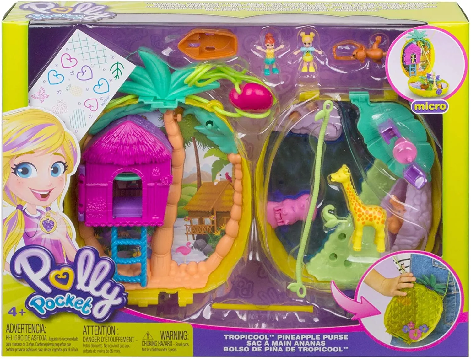 Polly Pocket Polly & Lila Tropicool Pineapple Wearable Purse