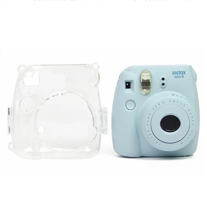 protective cover of the transparent protective shell is suitable for Fujifilm Instax Mini8 / 9 camera with color shoulder strap