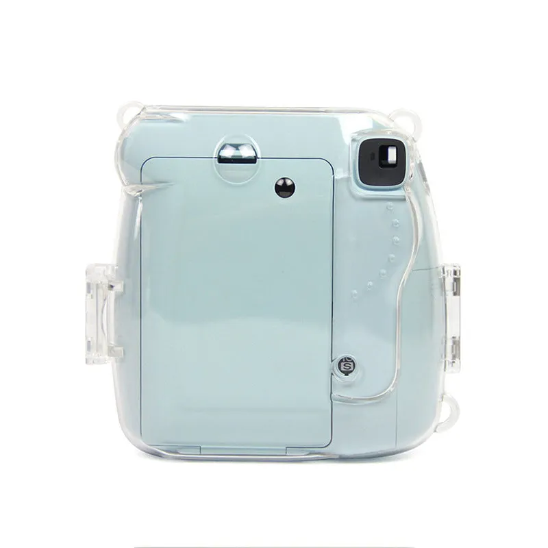 protective cover of the transparent protective shell is suitable for Fujifilm Instax Mini8 / 9 camera with color shoulder strap