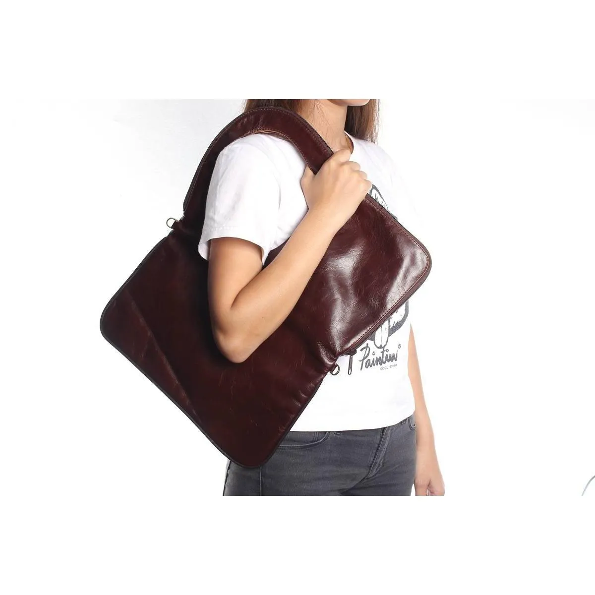 Reversible Geometric Leather Shoulder | Crossbody Bag - Thailand