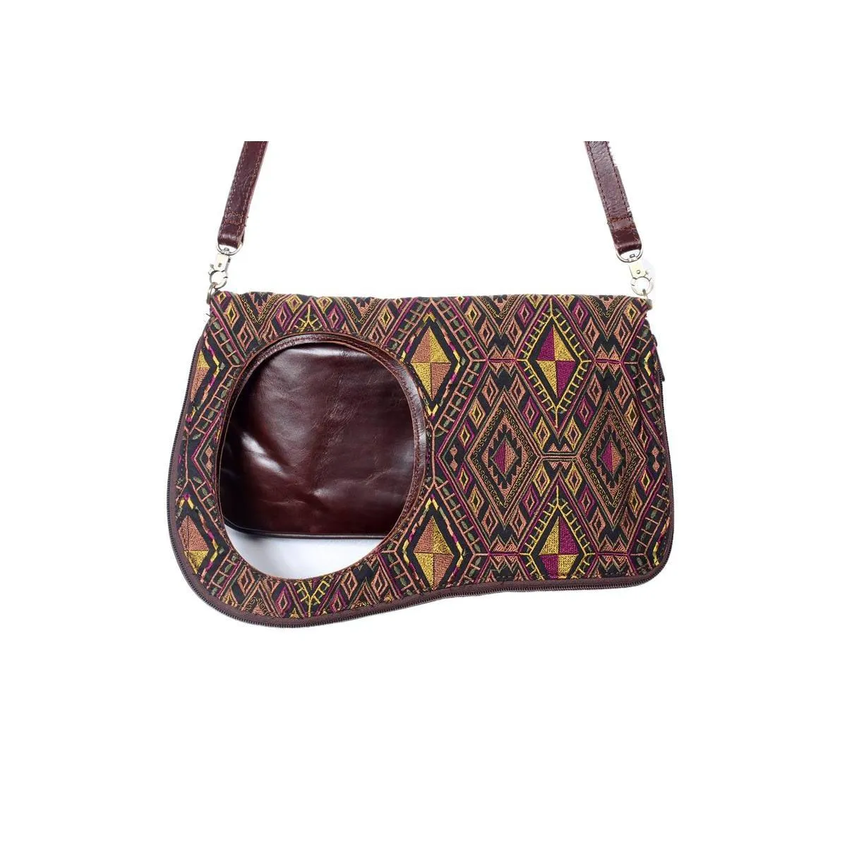 Reversible Geometric Leather Shoulder | Crossbody Bag - Thailand