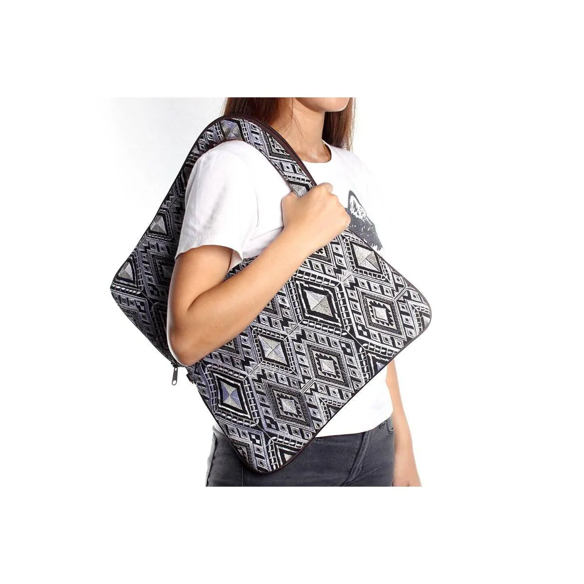 Reversible Geometric Leather Shoulder | Crossbody Bag - Thailand