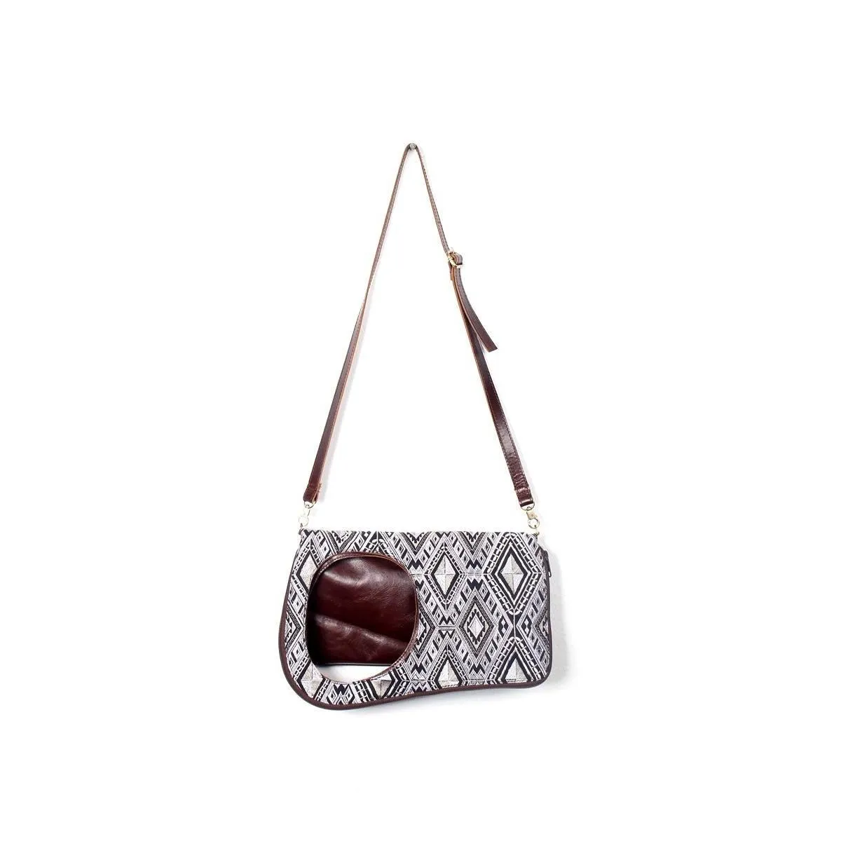 Reversible Geometric Leather Shoulder | Crossbody Bag - Thailand