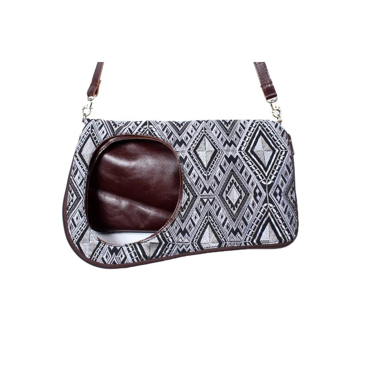 Reversible Geometric Leather Shoulder | Crossbody Bag - Thailand