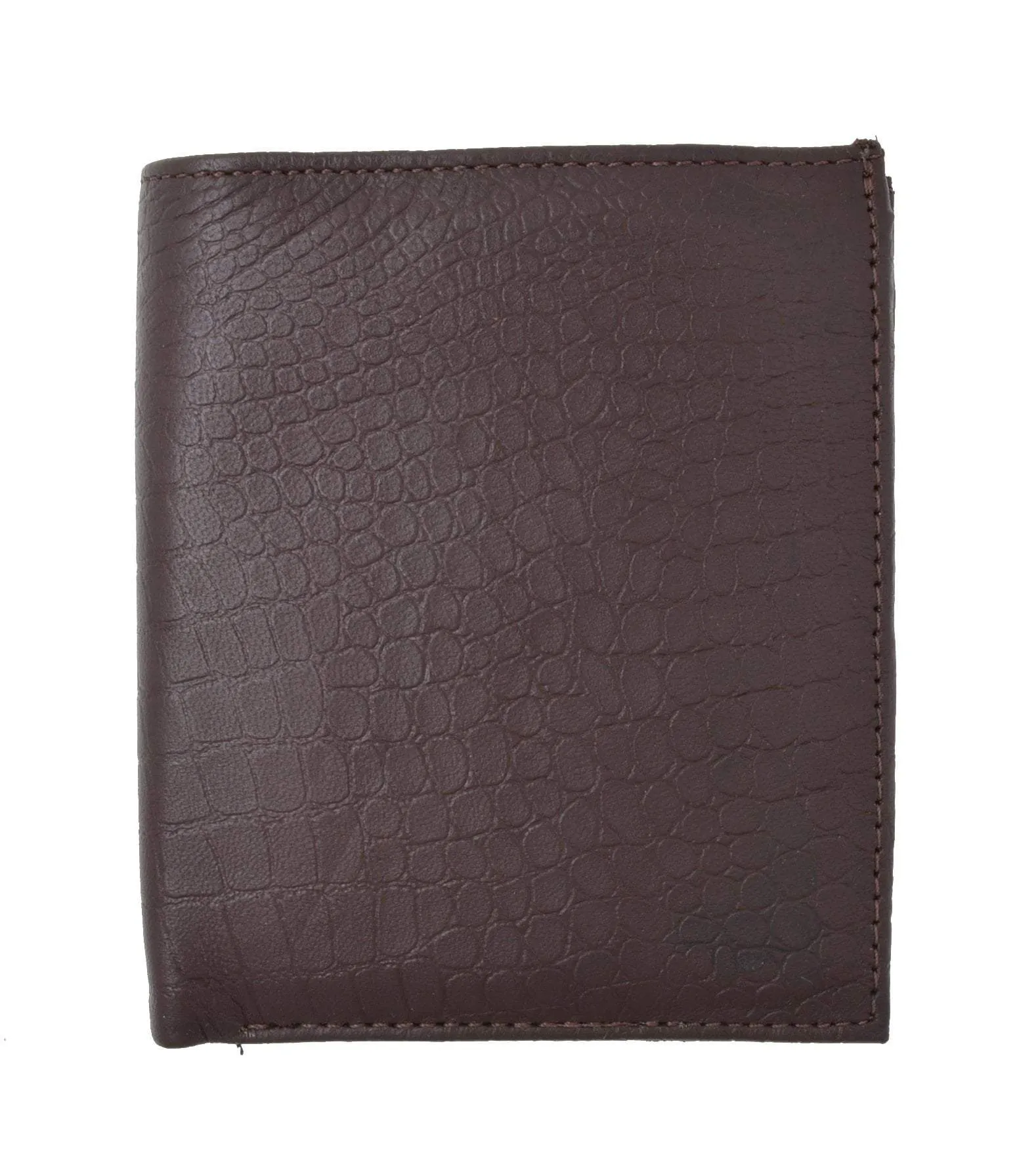 RFID Blocking Bifold Hipster Credit Card Wallet Premium Lambskin Crocodile Pattern Leather RFIDP2502CR (C)