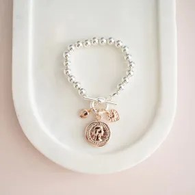 Rose Gold & Silver Beads & Coin Bracelet | Limited Edition