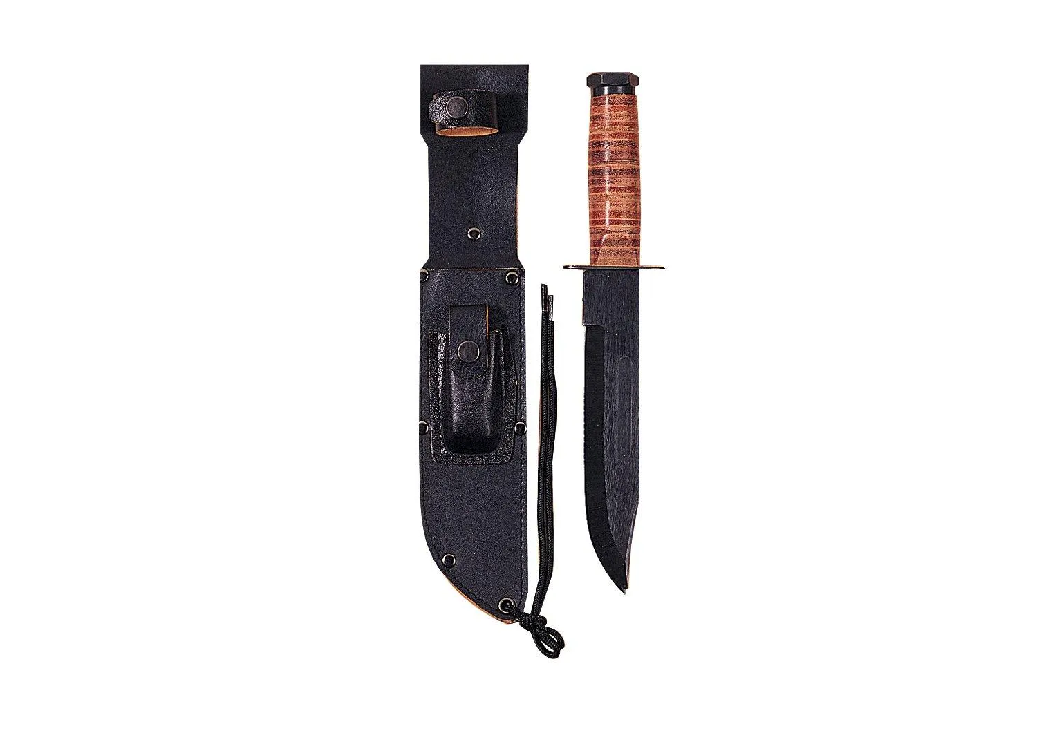 Rothco Military Fighting Utility Knife With Leather Handle