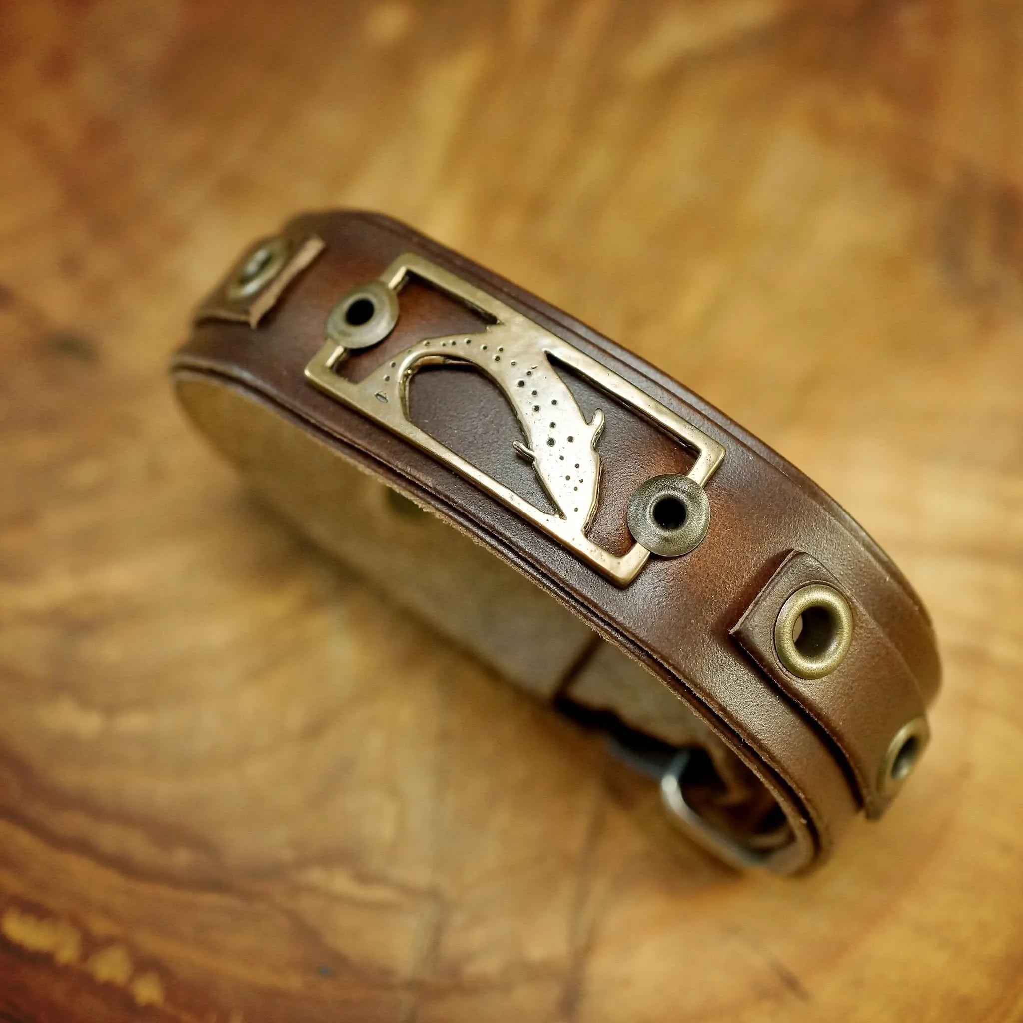 Sight Line Provisions Lost Cast Collection Stargazer Trout Leather Bracelet