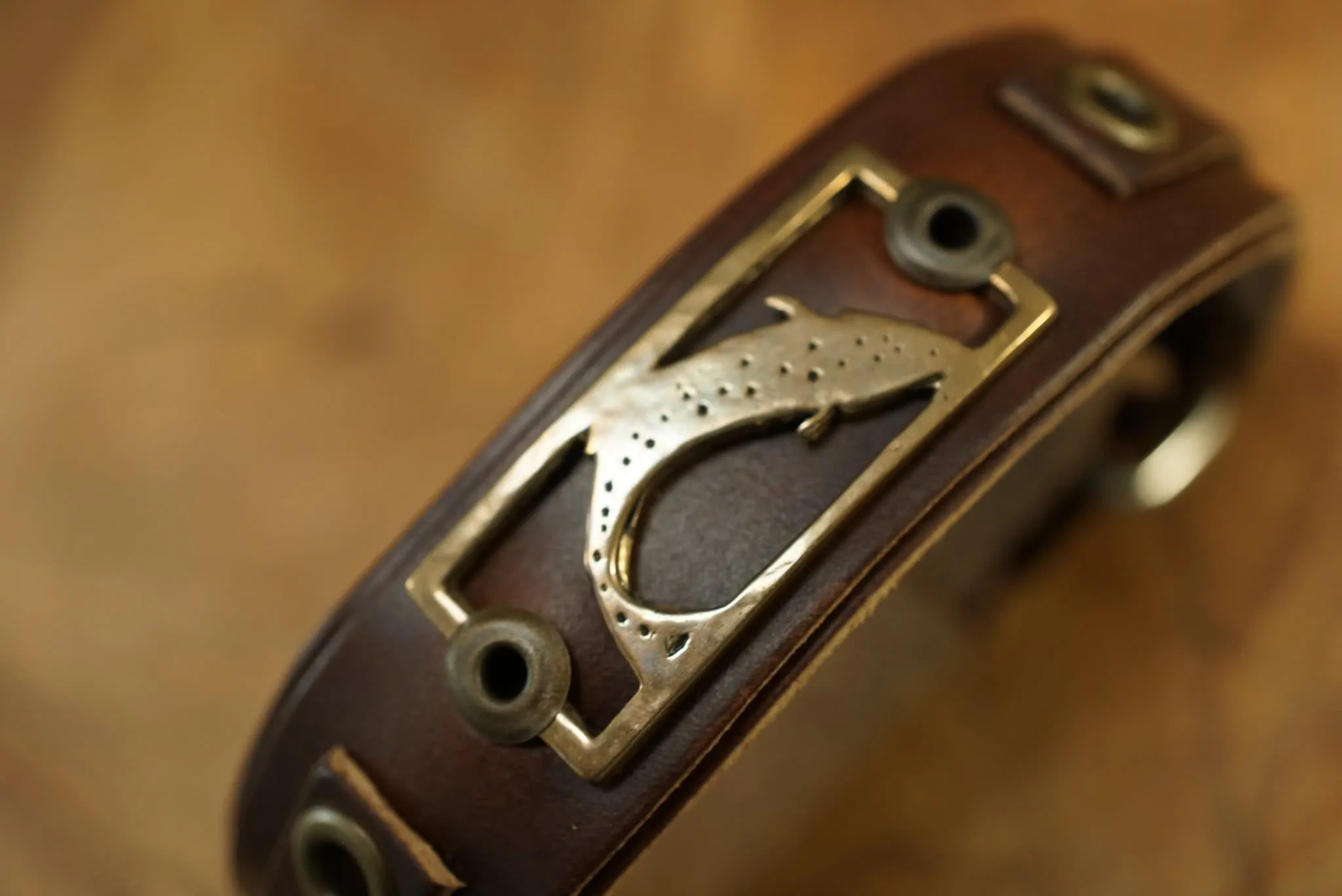 Sight Line Provisions Lost Cast Collection Stargazer Trout Leather Bracelet