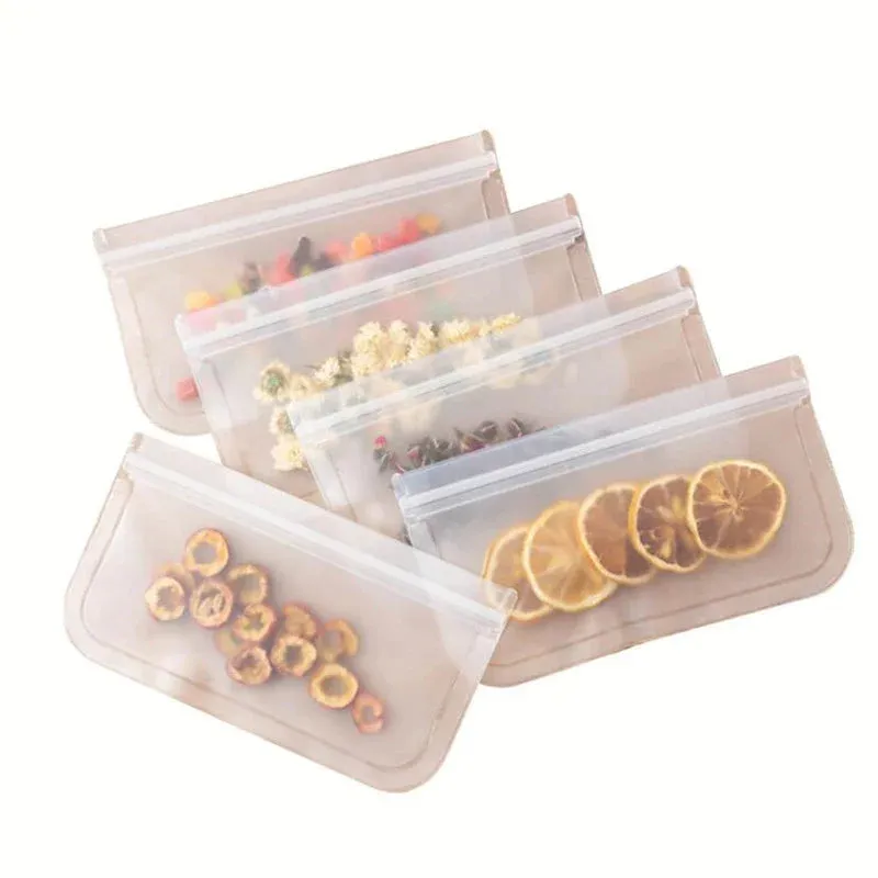 Silicone Food Storage Containers Leakproof Containers Reusable Stand Up Zip Shut Bag Cup Fresh Bag Food Storage Bag Fresh Wrap