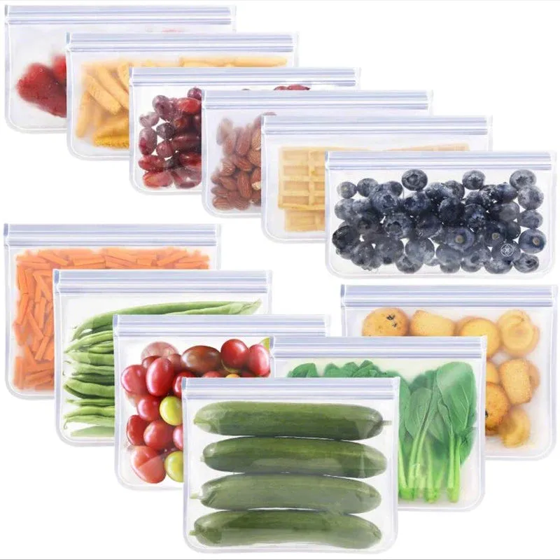 Silicone Food Storage Containers Leakproof Containers Reusable Stand Up Zip Shut Bag Cup Fresh Bag Food Storage Bag Fresh Wrap