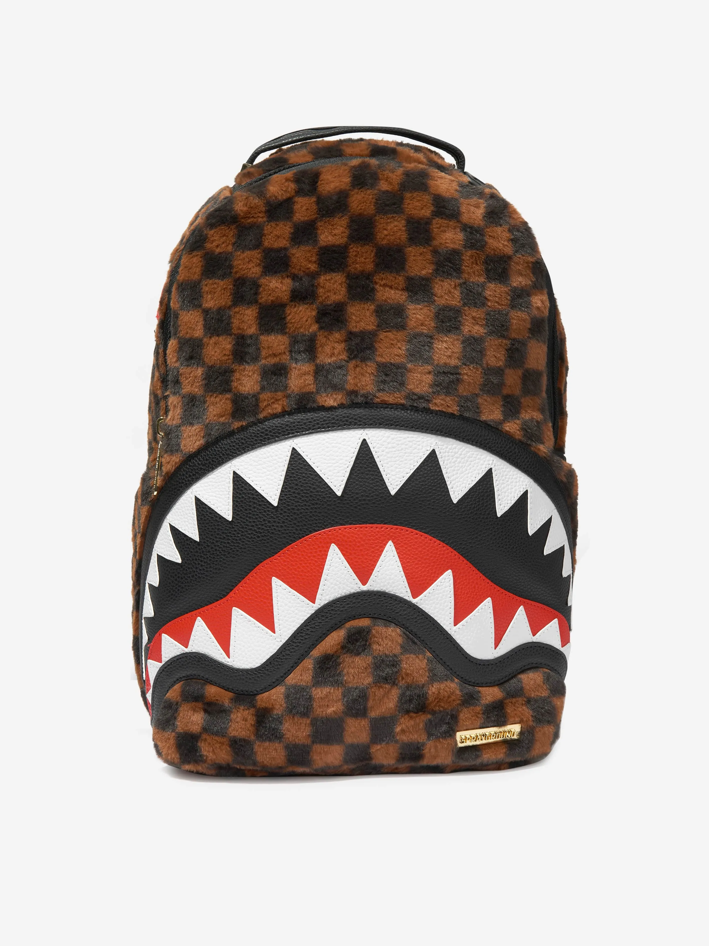 Sprayground Kids Fur Sharks In Paris Backpack in Brown