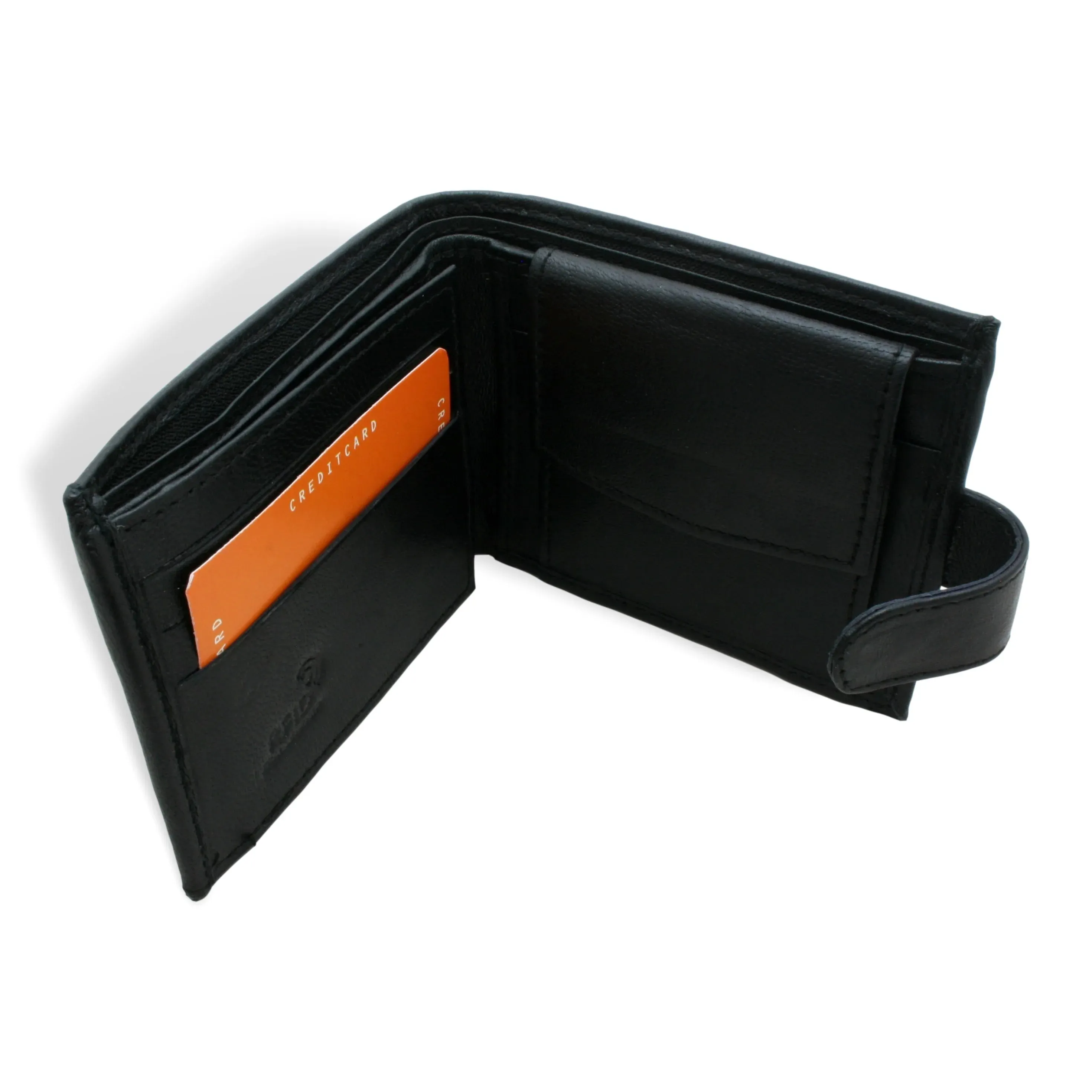 Stag Head Leather Wallet In Black Or Brown