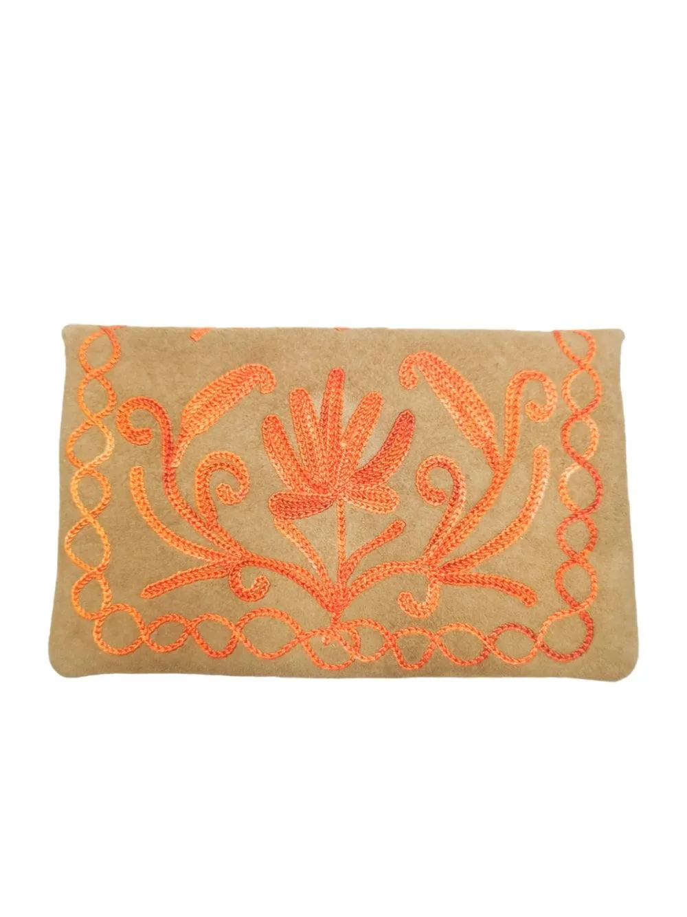 Suede Leather Flap Purse | Kashmiri Flap Purse | 6" Zip Purse