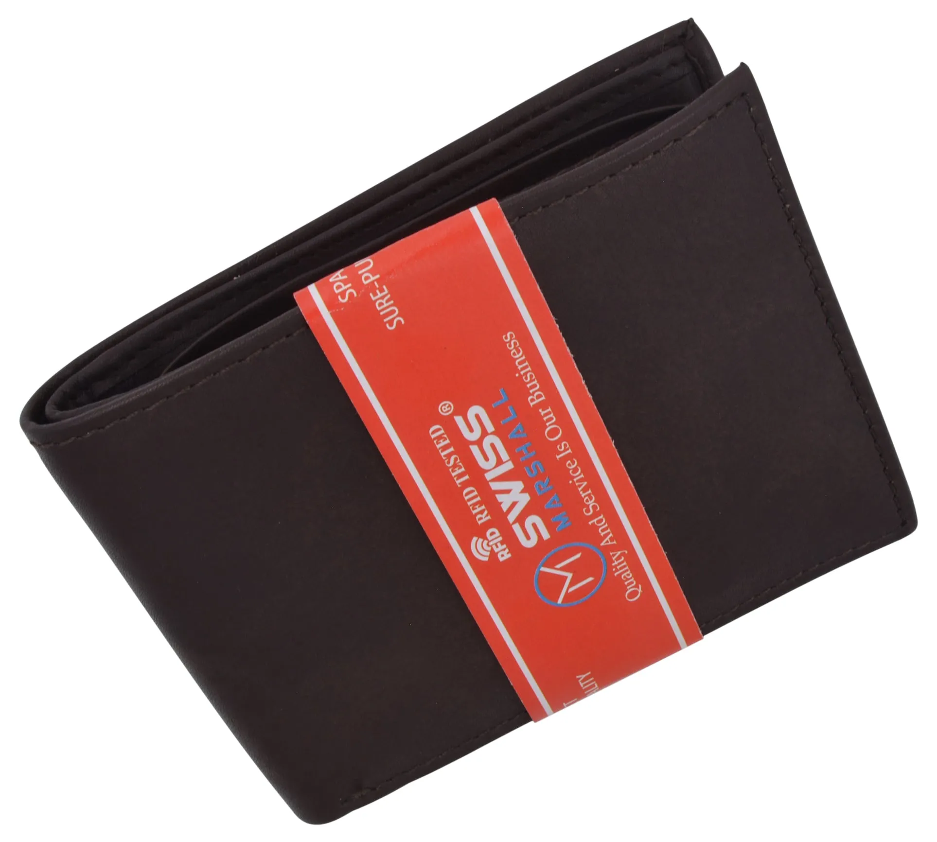 Swiss Marshall Mens Leather Bifold RFID Blocking Removable Card ID Holder Wallet