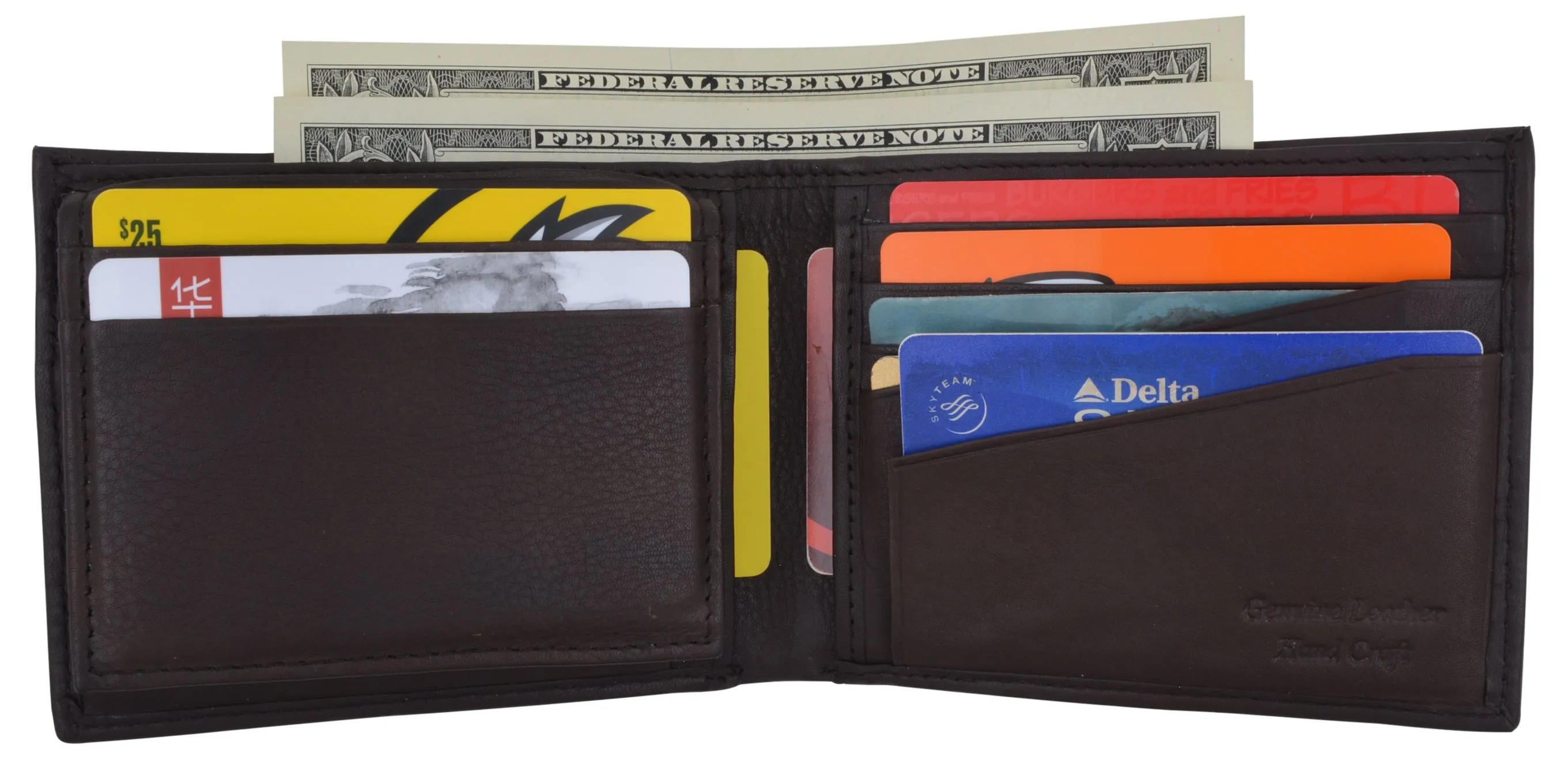 Swiss Marshall Mens Leather Bifold RFID Blocking Removable Card ID Holder Wallet