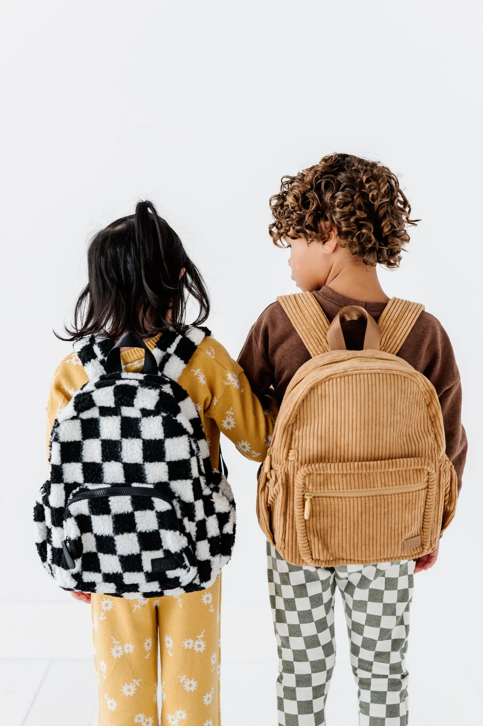 The Aspen Mini Backpack- Sherpa Black and White Check