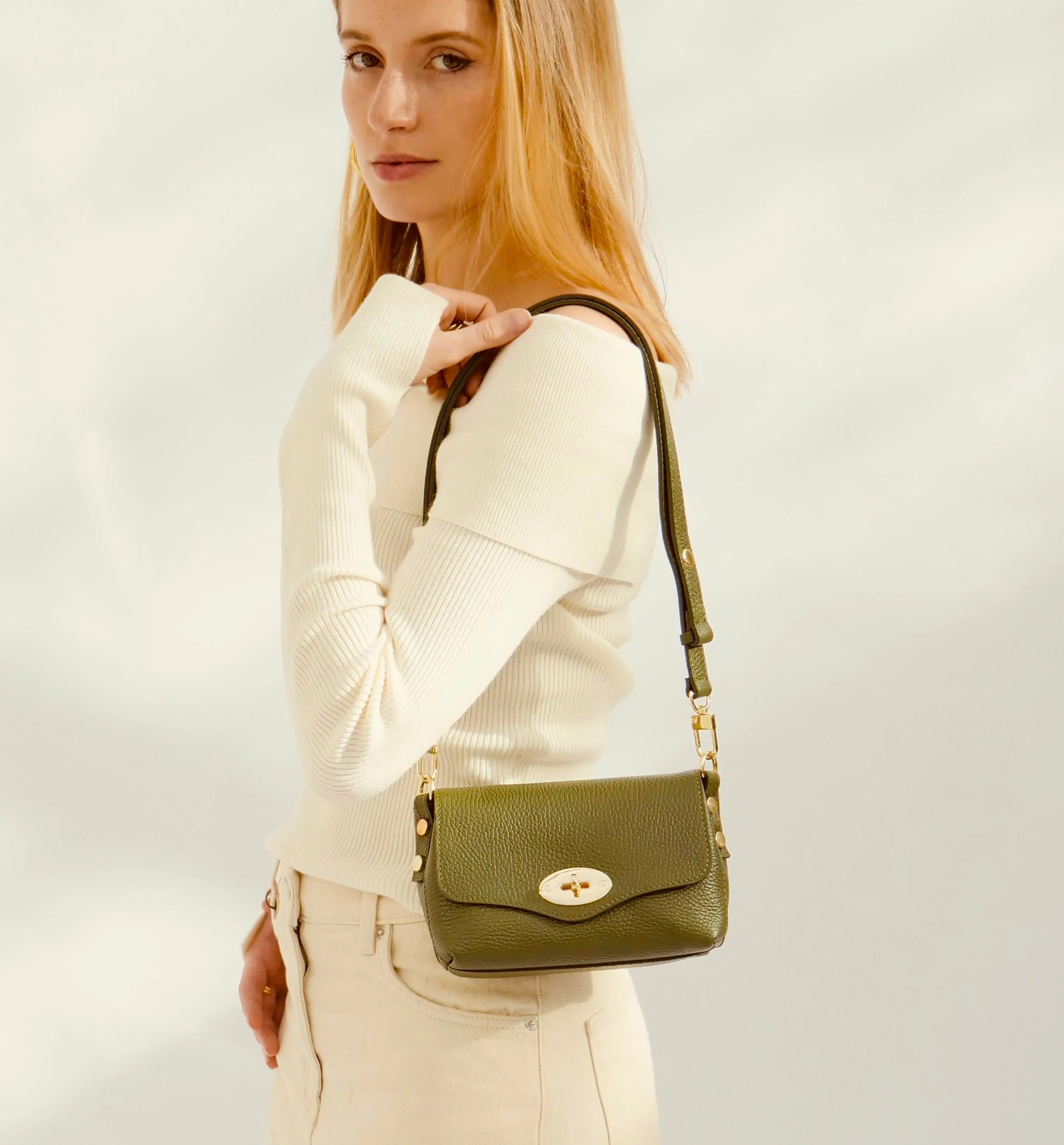 The Maddie Olive Leather Bag