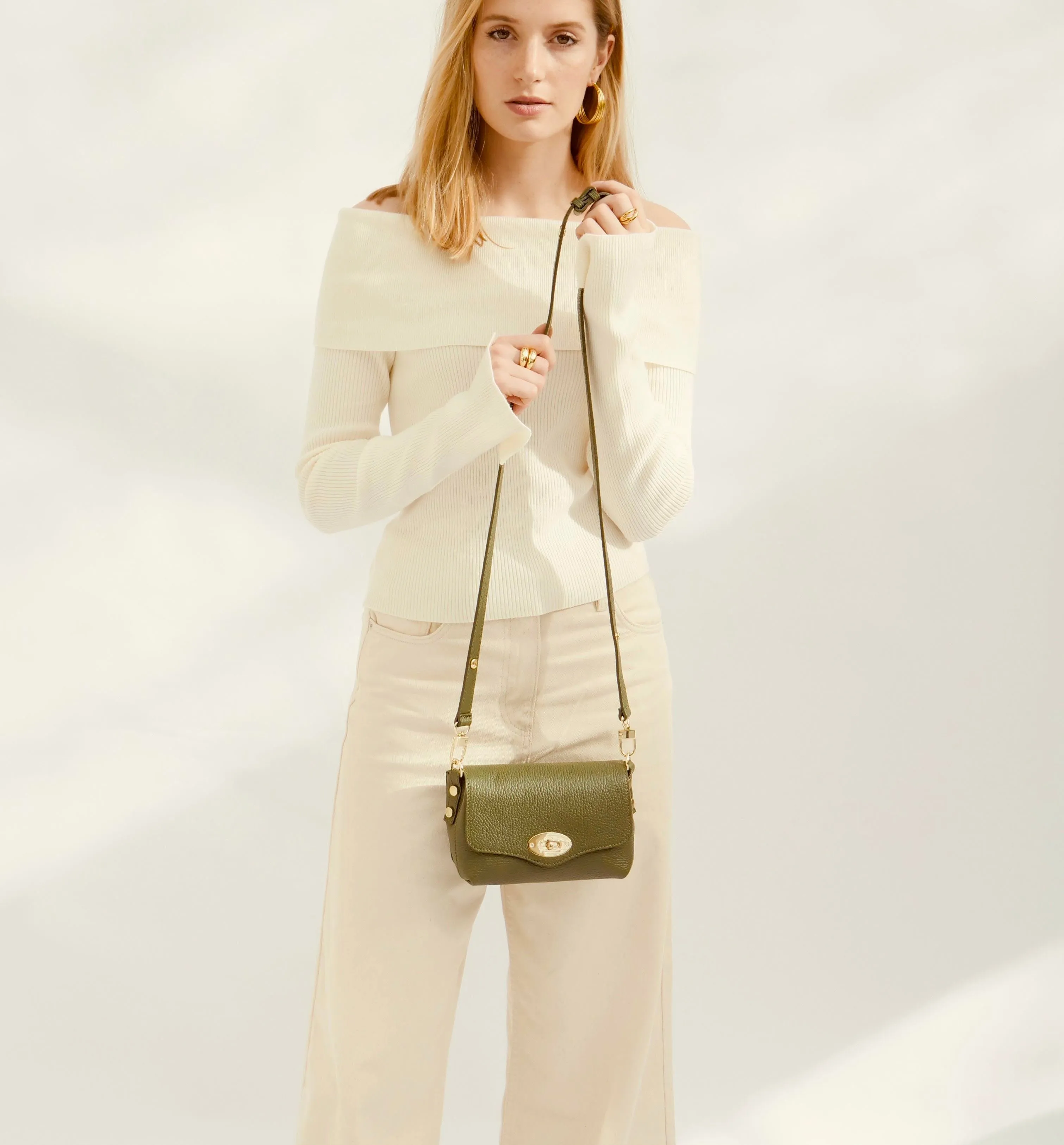 The Maddie Olive Leather Bag