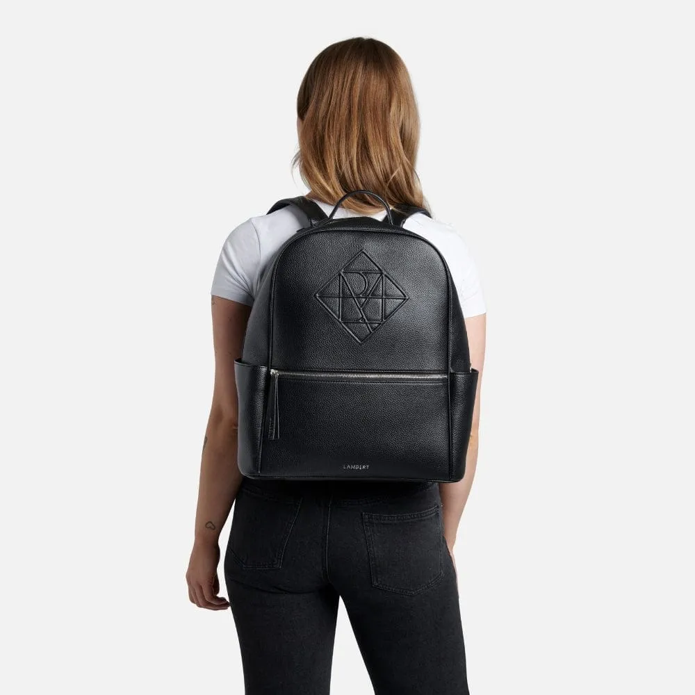 The Vicky - Black Vegan Leather Diaper Bag