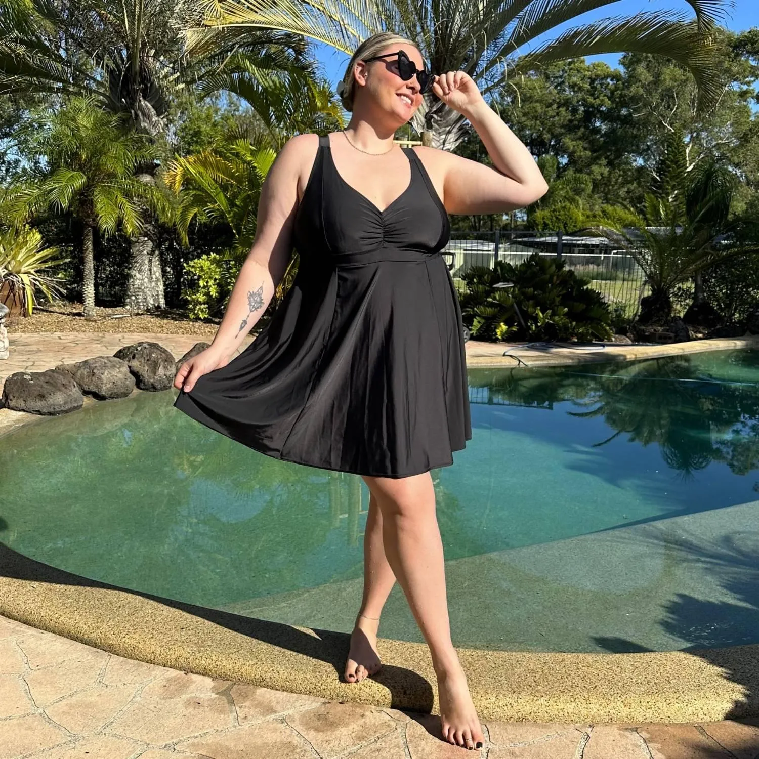 There Can Be Only One Swim Dress - Black