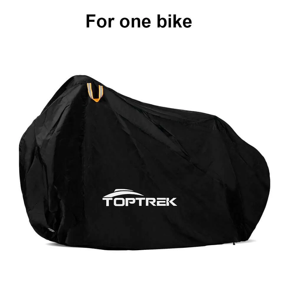 Toptrek Bike Cover 210D Oxford Outdoor Storage Waterproof & Anti-UV Bicycle Cover with Waterproof Membrane for Two Bicycles