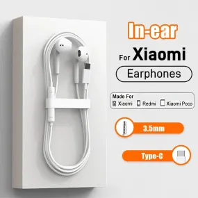 Type C Wired Headphones For Xiaomi 14 13 12 11 Pro Ultra Lite 3.5MM Earphone For Redmi POCO Huawei Samsung Earbuds Accessories