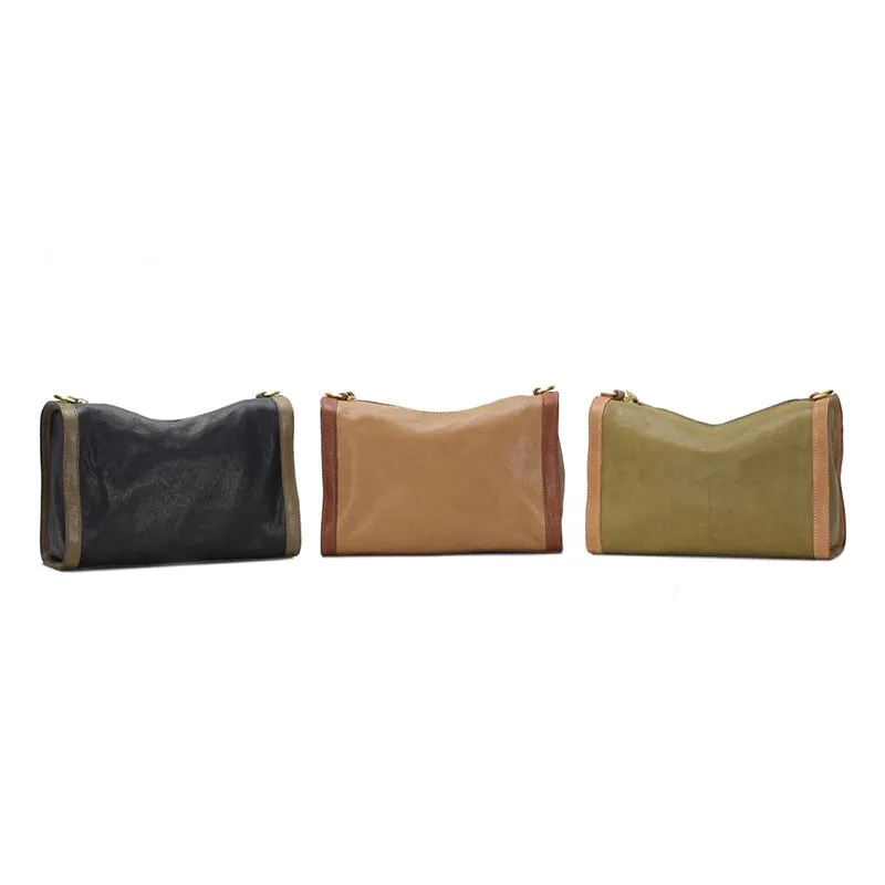 Vintage Cowhide Shoulder Bag Women's Square Bag