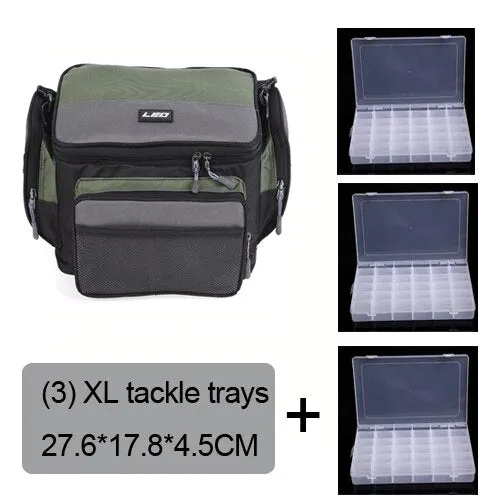 Waterproof Fishing Bag Large Capacity Multifunctional Lure Cap Fishing Tackle Pack Outdoor Shoulder Bags option Tackle Trays