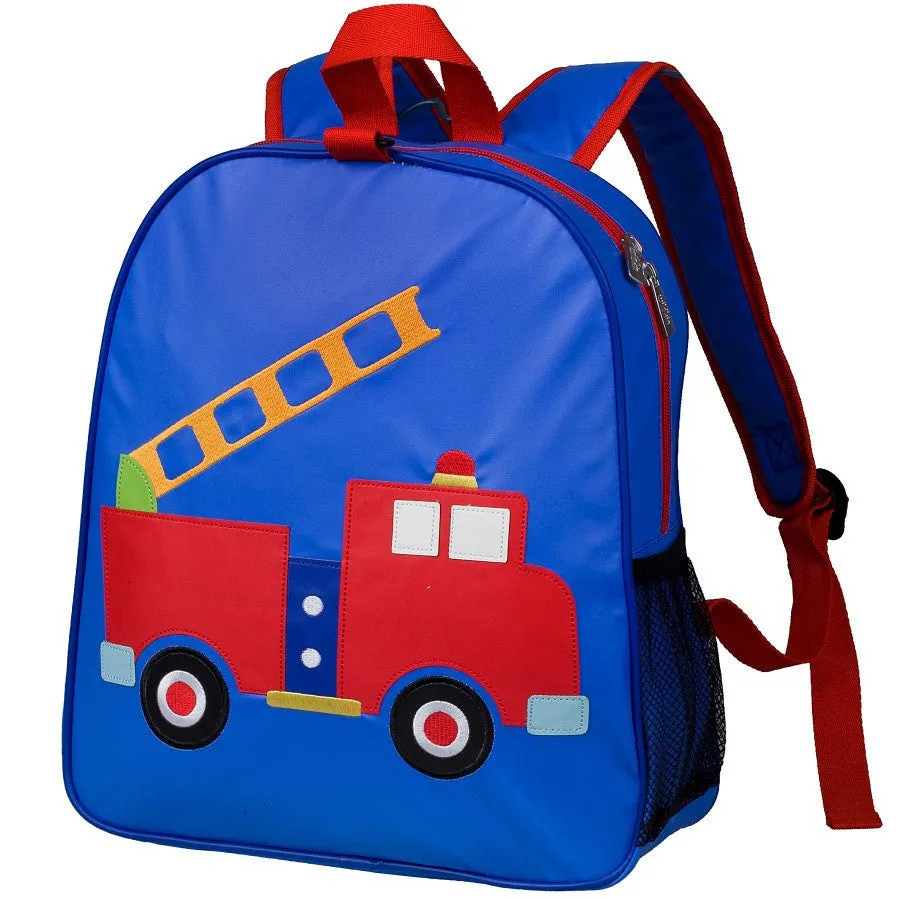 Wildkin Olive Kids Fire Truck Embroidered Backpack School Bag