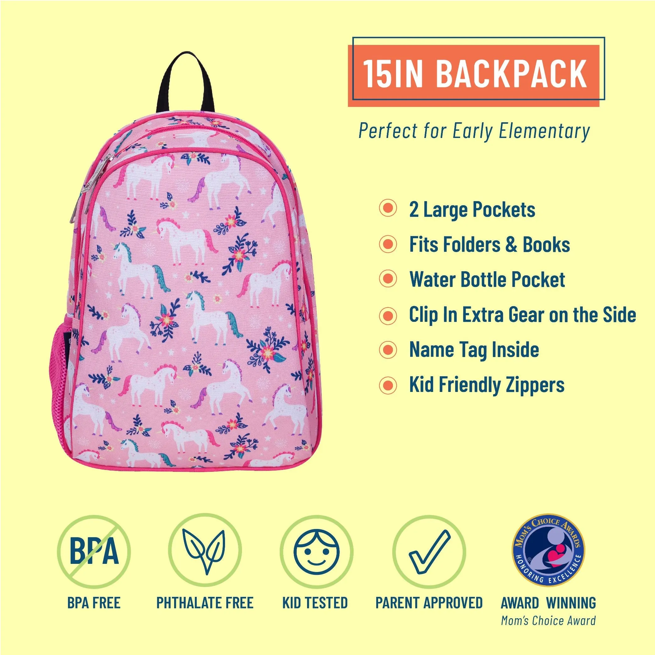 Wildkin Olive Kids Magical Unicorns Sidekick Backpack School Bag