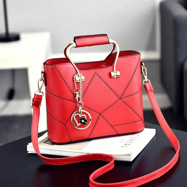 Womens Luxury Geometric Design Messenger Handbag