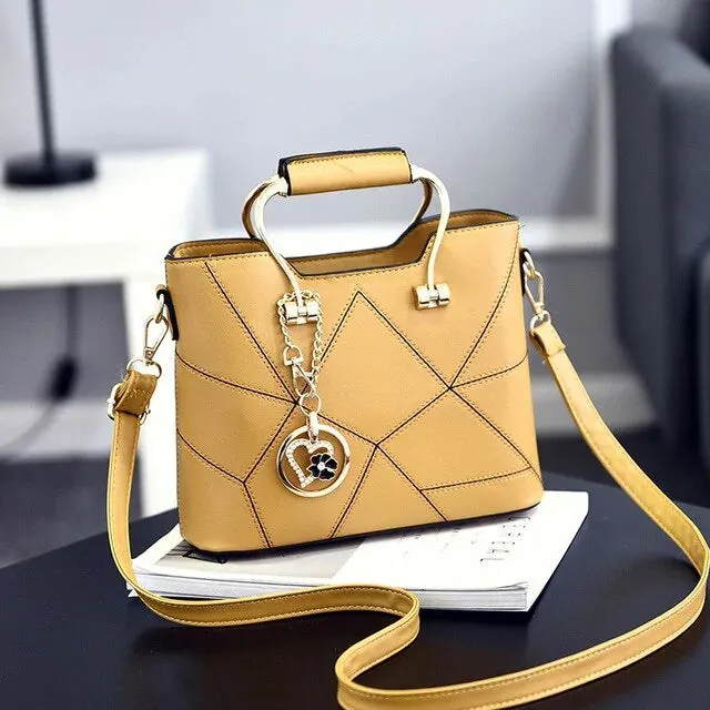 Womens Luxury Geometric Design Messenger Handbag