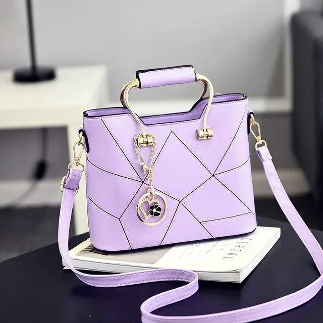 Womens Luxury Geometric Design Messenger Handbag