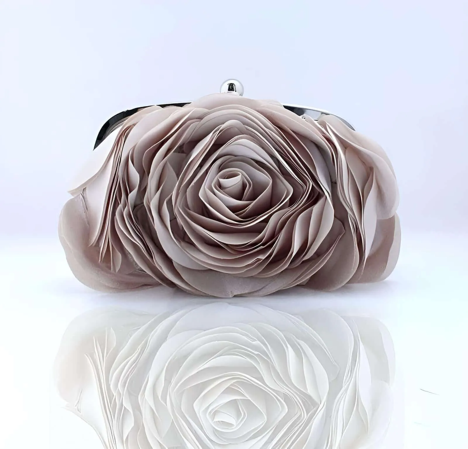 Women's Small Floral Satin Minaudière Purse